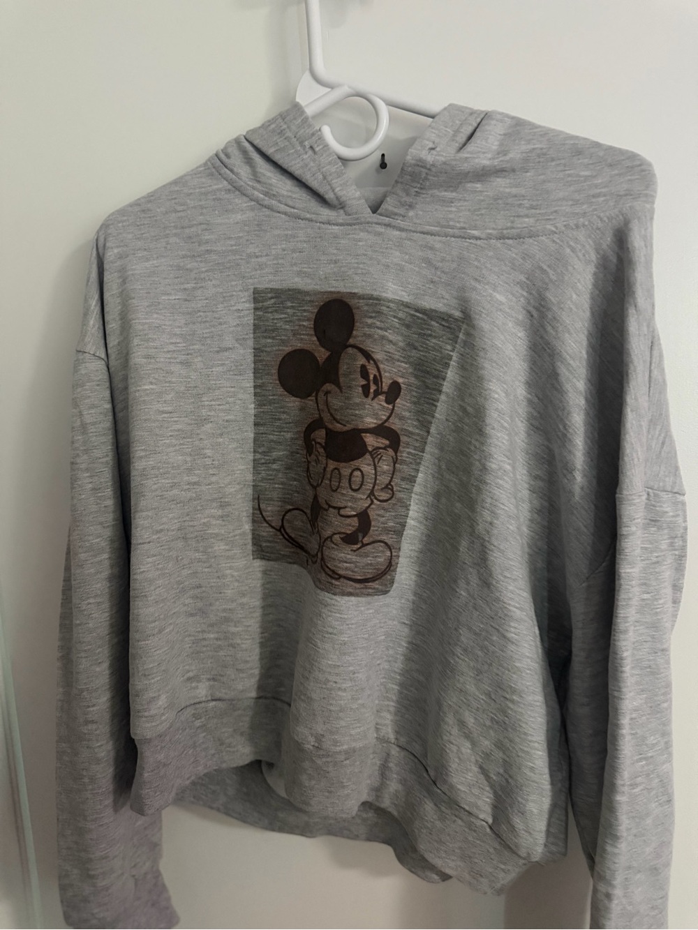 Disney Gray Crewneck Sweatshirt with Vintage Mickey Graphic